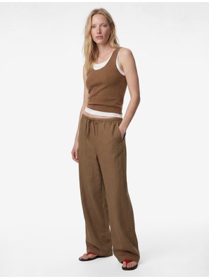 Koton Modal Kumaş Beli Bağcıklı Geniş Paça Pantolon