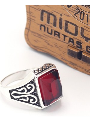 Midyat Nurtaş Gümüş Bombeli Yakut Taşlı Başak Model 925 Ayar Gümüş Çocuk Yüzüğü 201025353