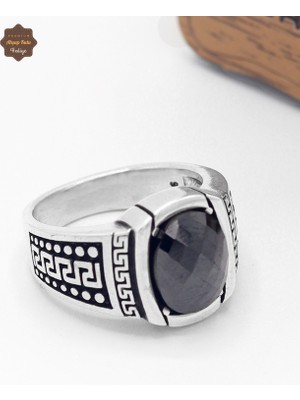 Midyat Nurtaş Gümüş Siyah Zirkon Taşlı Artuklu Model 925 Ayar Gümüş Çocuk Yüzüğü 201025385