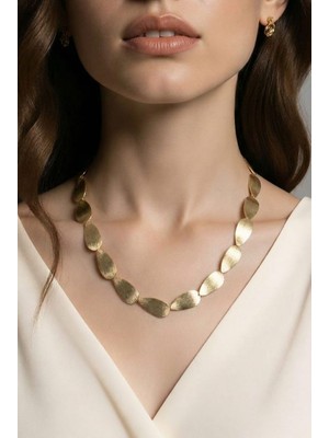 Uretti - Nerman 4053 2428 Altın Su Yolu Damla Formunda Gerdanlık Kolye