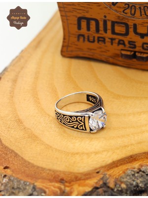 Midyat Nurtaş Gümüş Elmas Kesim Zirkon Taşlı Yuvarlak Model 925 Ayar Gümüş Çocuk Yüzüğü 201025296