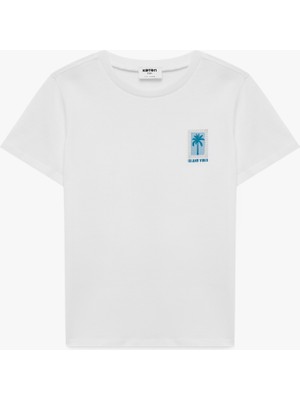 Koton Bisiklet Yaka Kısa Kollu Pamuklu Baskılı Tişört