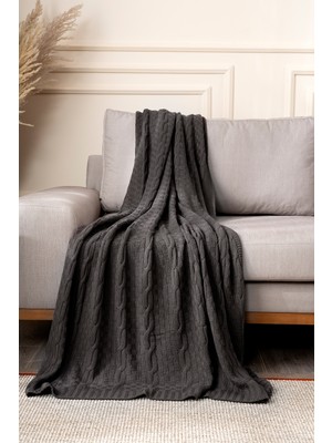 Koza Home Mendi Gri Akrilik Throw Tv Battaniyesi 130X170 2533