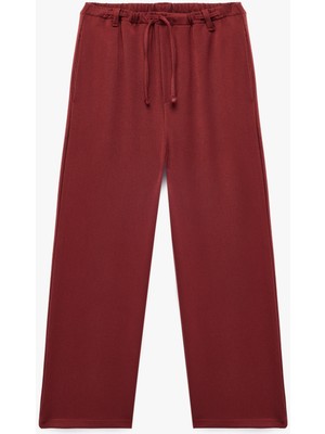 Koton Beli Bağlamalı Viskon Karışımlı Geniş Paça Pantolon