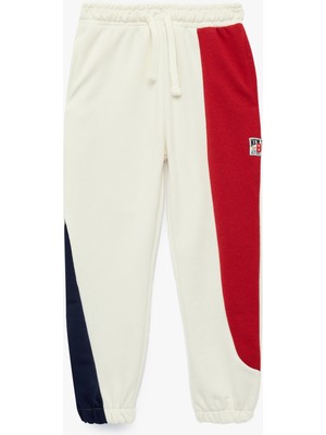 Koton Beli Lastikli Cepli Renk Bloklu Oversize Jogger Eşofman Altı
