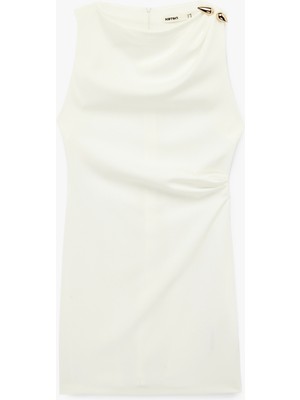 Koton Bisiklet Yaka A Kesim Aksesuar Detaylı Kolsuz Mini Elbise