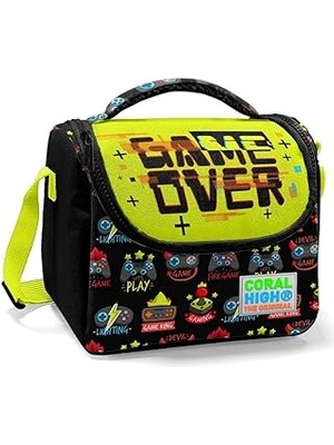 SHC4200 Coral High Siyah Sarı Game Over Erkek Çocuk Beslenme Çantası - Thermo Yalıtımlı