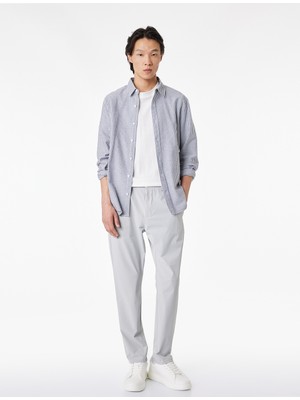 Koton Normal Bel Cepli Düğmeli Slim Fit Non Iron Esnek Kumaş Pantolon