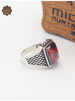 Midyat Nurtaş Gümüş Yakut Taşlı Klasik Hasır Model 925 Ayar Gümüş Çocuk Yüzüğü 201025341