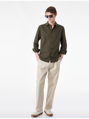 Koton Pamuklu Regular Fit Uzun Kollu Klasik Gömlek