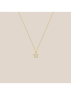 Altıntaş Minimal Taşlı Yıldız Altın Kolye