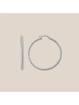 Altıntaş Beyaz Altın Burgu Halka Küpe