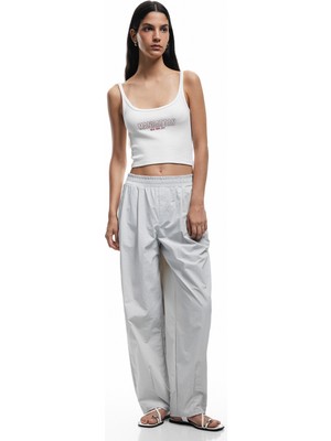Koton Rahat Kalıp Beli Lastikli Cepli Pileli Paraşüt Pantolon
