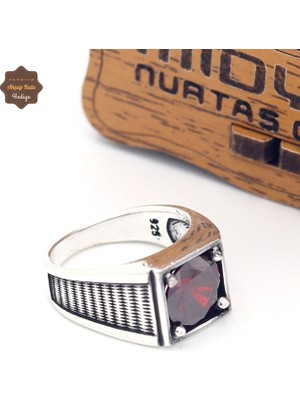 Midyat Nurtaş Gümüş Koyu Yakut Taşlı Yuvarlak Model 925 Ayar Gümüş Çocuk Yüzüğü 201025366