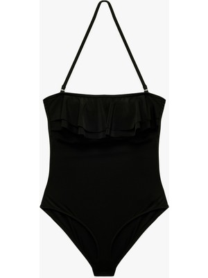 Koton Çıkarılabilir Askılı Fırfırlı Straplez Mayo