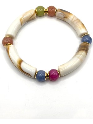 Nish&Chic Renkli Boncuklu El Yapımı Bileklik