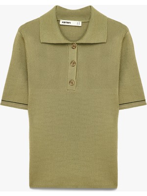 Koton Kısa Kollu Düğmeli Polo Yaka Triko Tişört