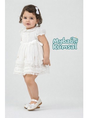 Kız Bebek Poplin Kumaş Mevlid ve Özel Günler Için Elbise Takımları 53103 53153