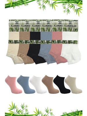 Kardeşler Çorap Kadın Bambu Asorti Patik Çorap Çok Renkli Dikişsiz 6'lı Paket
