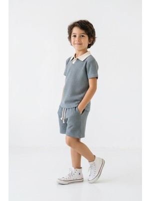 MiaBaby Gofreli Yazlık Erkek Çocuk 2li Takım