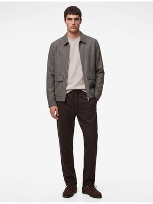 Koton Duble Paça Cepli Straight Fit Beli Bağcıklı Pantolon