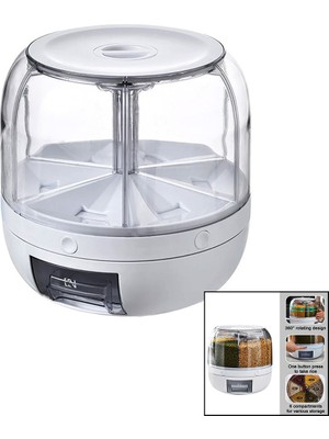İntora 360° Dönebi̇len Gida Organi̇zeri̇ 6 Bölmeli̇ - 6kg. Otomati̇k Düğme Musluk