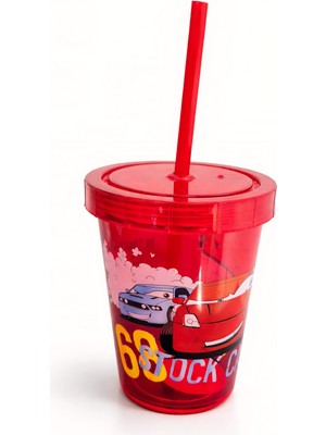 Tuffex Araba Desenli Pipetli Bardak 0.44LT