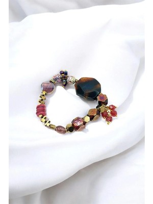 Nish&Chic Stone Charmlı El Yapımı Bileklik