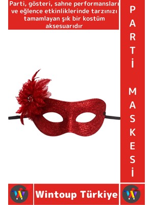 Wintoup #partimaskesi Kostüm Davet Yılbaşı Cosplay Eğlenceli Balo Çok Şık Estetik Simli Tüylü Parti Maskesi