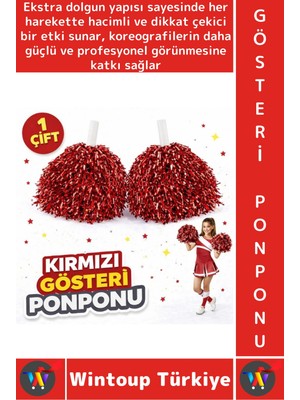 Wintoup #ponpon Hafif Esnek Okul Yıl Sonu Gösteri Etkinlik Tören Spor Dans Şık Ekstra Dolgun Ponpon 1 Çift