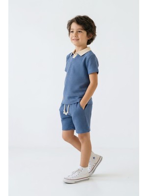 MiaBaby Gofreli Yazlık Erkek Çocuk 2li Takım