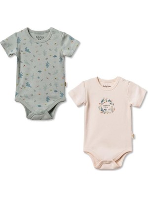 BabyCosy Organic Wear Bebek 2li Kısa Kollu Zıbın Body %100 Organik Pamuk, BEBEK-YENIDOĞAN-CSY8201