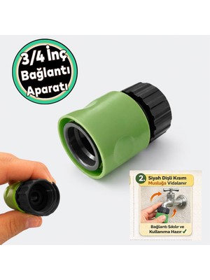 Nzb Çeşme Musluk Bağlantı Adaptörü ( 19 mm ) 3/4 Dişi 1 Adet Sök Tak Sistem Hortum Adaptörü