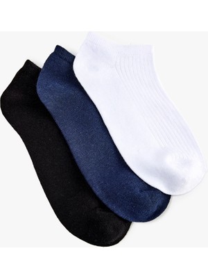 Koton Çok Renkli Pamuklu 3'lü Patik Çorap Seti