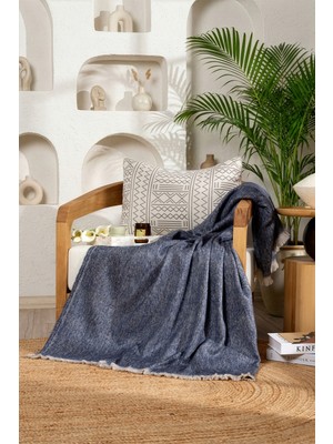 Koza Home Scala Indigo Tüylü Throw Battaniye 130X170 5070A