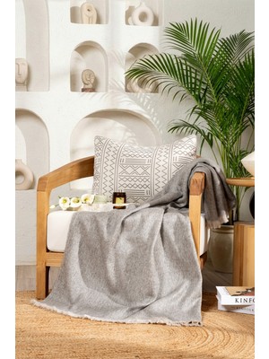 Koza Home Scala Gri Tüylü Throw Battaniye 130X170 5072A