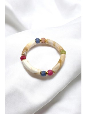 Nish&Chic Renkli Boncuklu El Yapımı Bileklik