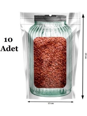 İntora Kavanoz Görünümlü Kilitli Saklama Poşeti Çıtçıtlı Pratik Torba 10 Adet