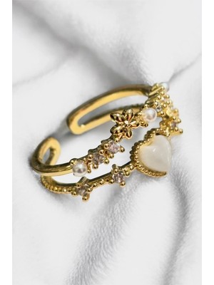 Nish&Chic Sedefli Kalp Yüzük