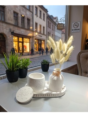 Velmor Candle Dekoratif Yıldız Desenli Kapaklı Obje & Vazo ve Sunum Tepsisi