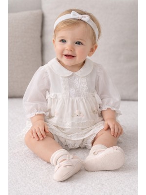 Kız Bebek Poplin Kumaş Mevlid ve Özel Günler Için Elbise Takımları 53103 53153