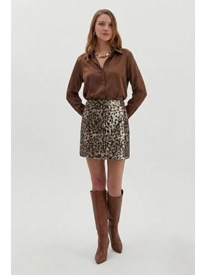 Nish&Chic Smokin Yaka Parlak Bluz