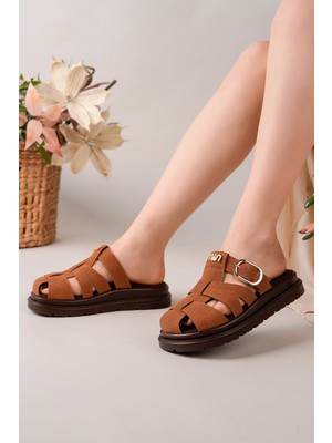 Bahrina Kadın Gladyatör Önü Kapalı Tokalı Terlik