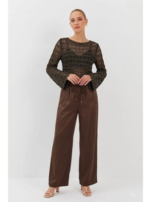 Nish&Chic Saten Şalvar Pantolon