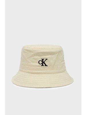 Calvin Klein Logolu Pamuklu Bucket Şapka LV04F5101GYAE Bayan Şapka LV04F5101G Yae