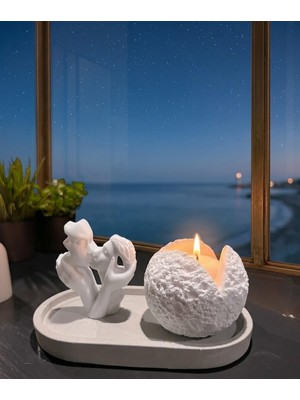Velmor Candle Romantik Aşıklar Temalı Dekoratif Obje Set