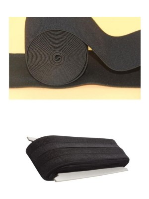 Ethab Ticaret Siyah - 1.5cm Paça Lastik Yassı Geniş 10MT. (4457)