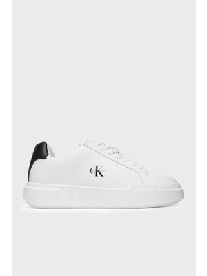 Calvin Klein Logolu Deri Sneaker Ayakkabı YW0YW0194706X Bayan Ayakkabı YW0YW01947 06X