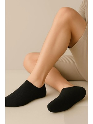 Kardeşler Çorap Erkek Pamuklu Patik Çorap Siyah 4'lü Paket