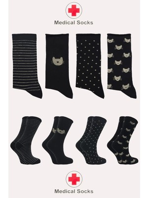 Kardeşler Çorap Kadın Pamuklu Soket Çorap Çok Renkli 4'lü Paket